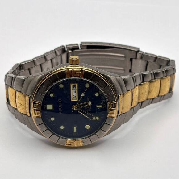 Silver & Blue Adolfo Men's Watch - Picture 3 of 5